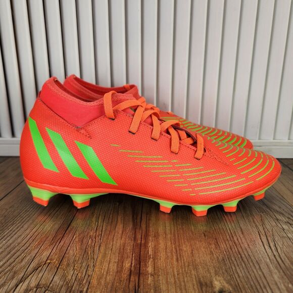 Adidas Predator Edge.4 FG Men's 7 Solar Red Green Low Soccer Cleats Boot GW0992 - Picture 1 of 9